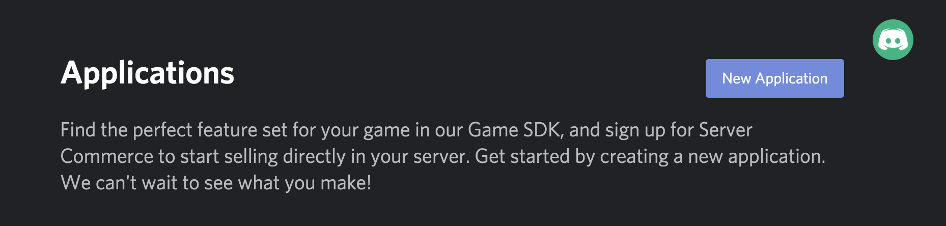 New Discord Application